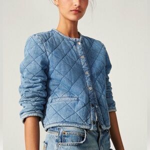 BA&SH gibus quilted denim jacket size 3 (Large)